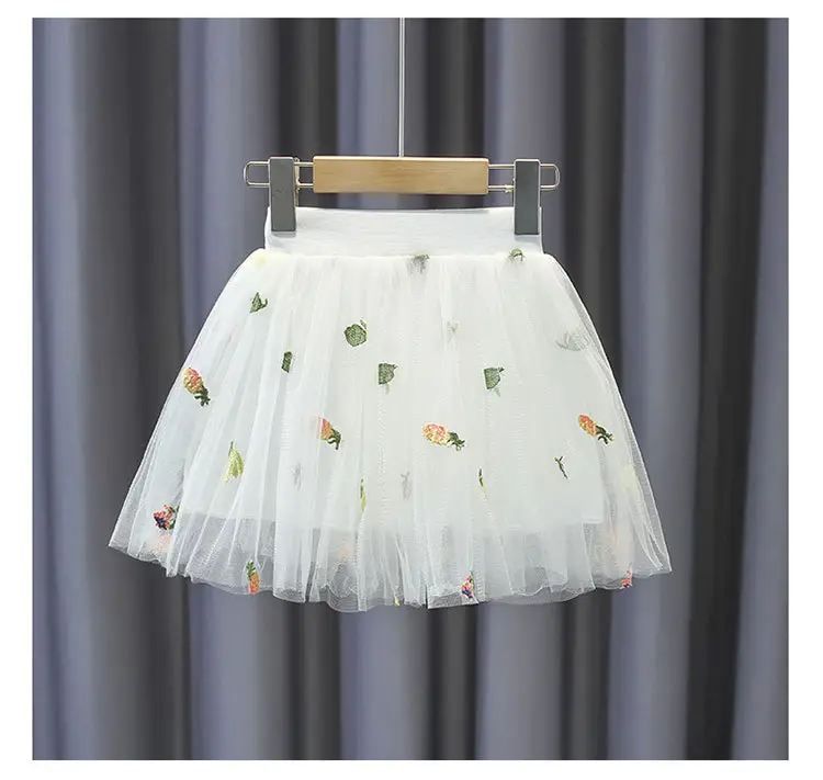 Pink Floral Mesh Girl Skirt 2022 Summer — feature 15