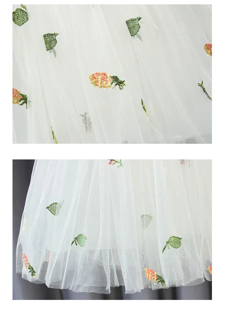 Pink Floral Mesh Girl Skirt 2022 Summer — feature 19