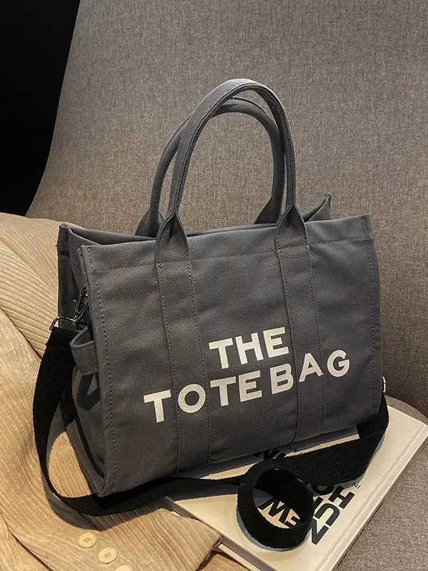 Women's Grey Crossbody Tote Bag Large Capacity Knot Design - Image 9