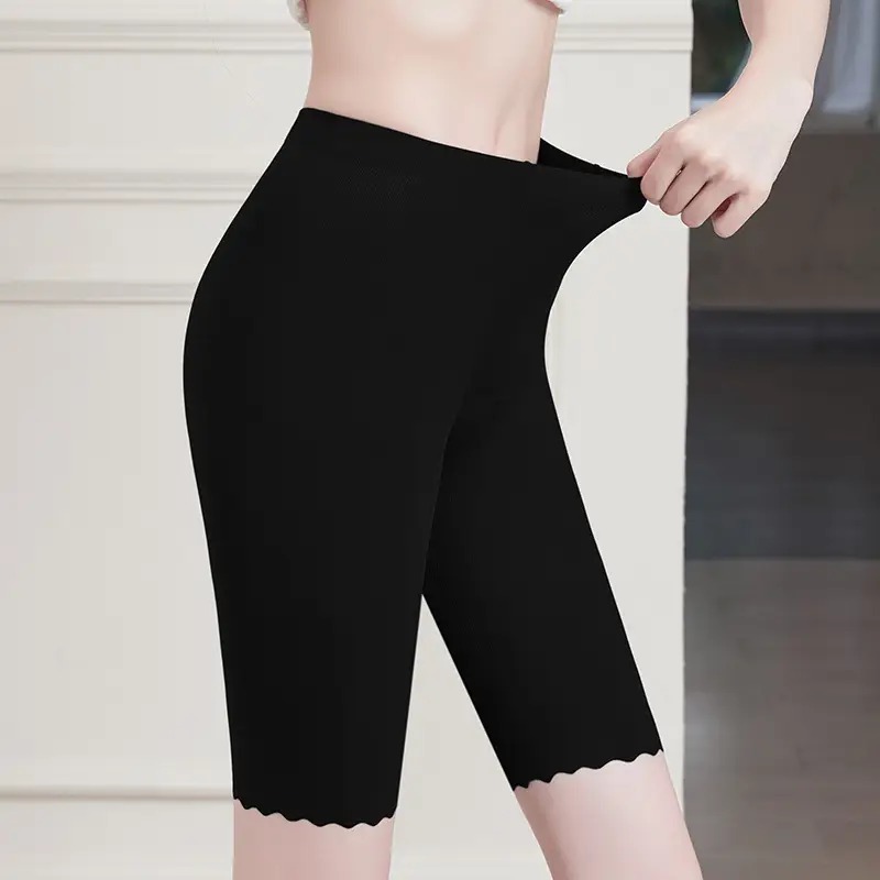 Black Ice Silk Capri Pants for Women Anti-Curl Antibacterial - Image 6