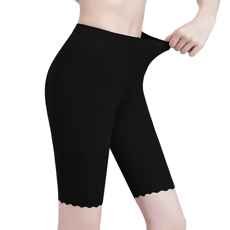 Black Ice Silk Capri Pants for Women Anti-Curl Antibacterial - Image 8