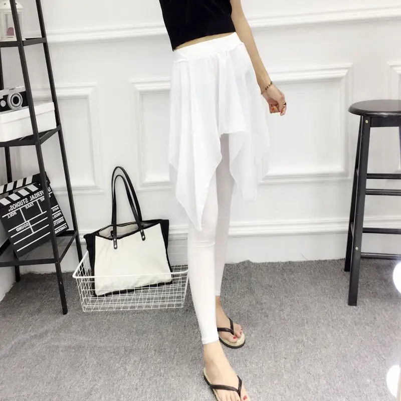 Women Chiffon Slimming Skirt Pants Black 2022 - Image 4