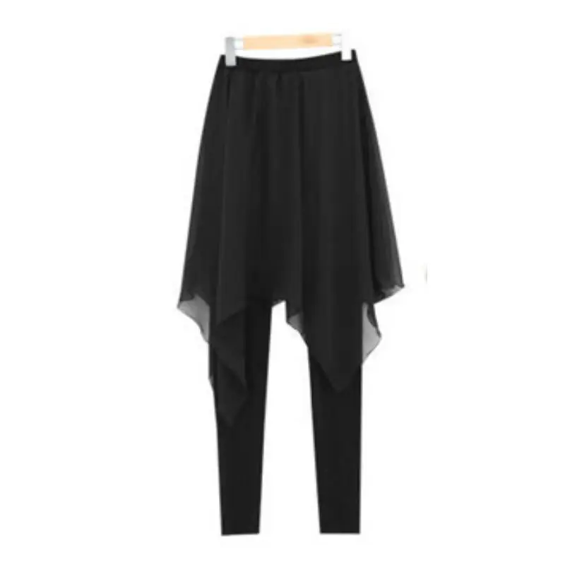 Women Chiffon Slimming Skirt Pants Black 2022 - Image 7