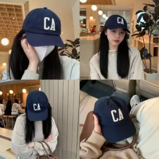 Women Navy Baseball Cap with Brand Tag — feature 30