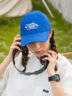 Women Navy Baseball Cap with Brand Tag — feature 37