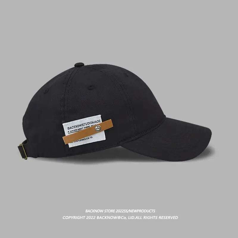 Women Navy Baseball Cap with Brand Tag - Image 4