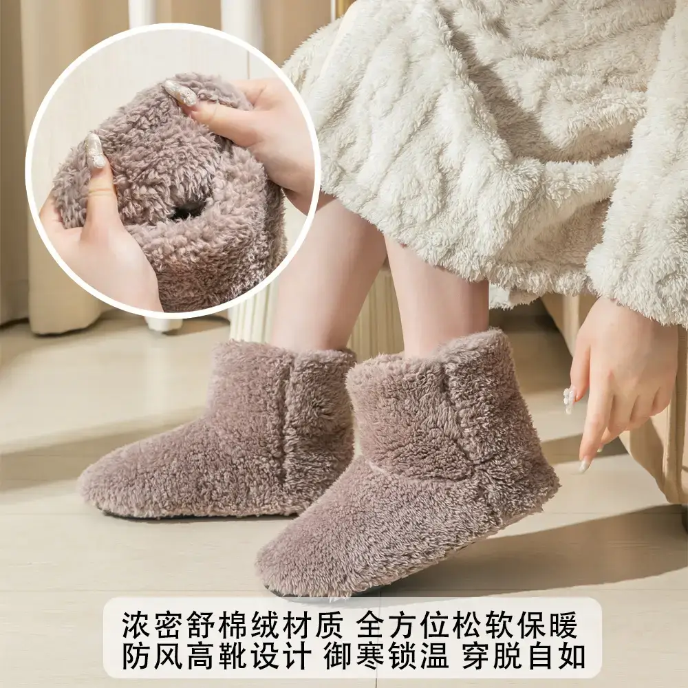 Amazon Hot Selling Slippers Hot Winter Couple's Home Indoor Couple's Moon Shoes Cotton Slippers Women's Black Sole - Image 13