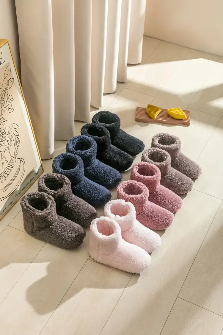 Amazon Hot Selling Slippers Hot Winter Couple's Home Indoor Couple's Moon Shoes Cotton Slippers Women's Black Sole — feature 2