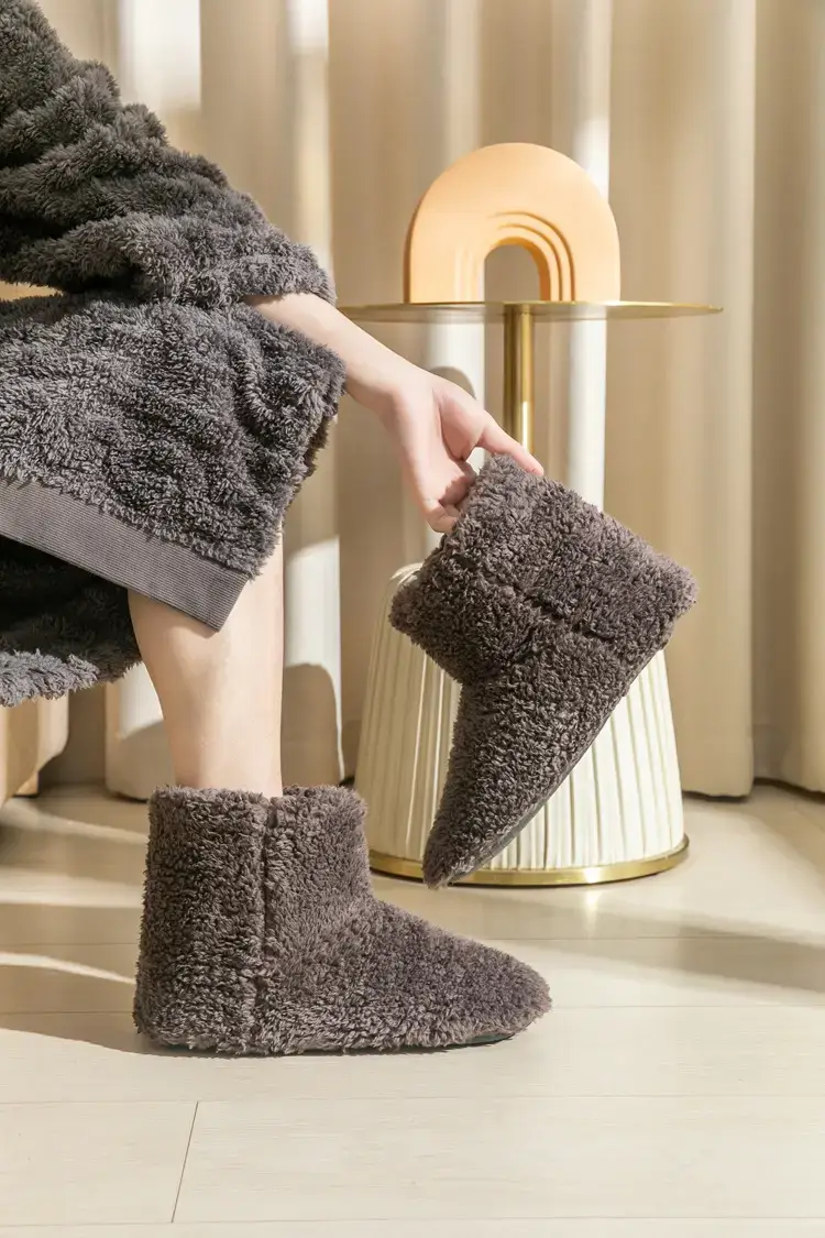 Amazon Hot Selling Slippers Hot Winter Couple's Home Indoor Couple's Moon Shoes Cotton Slippers Women's Black Sole — feature 6