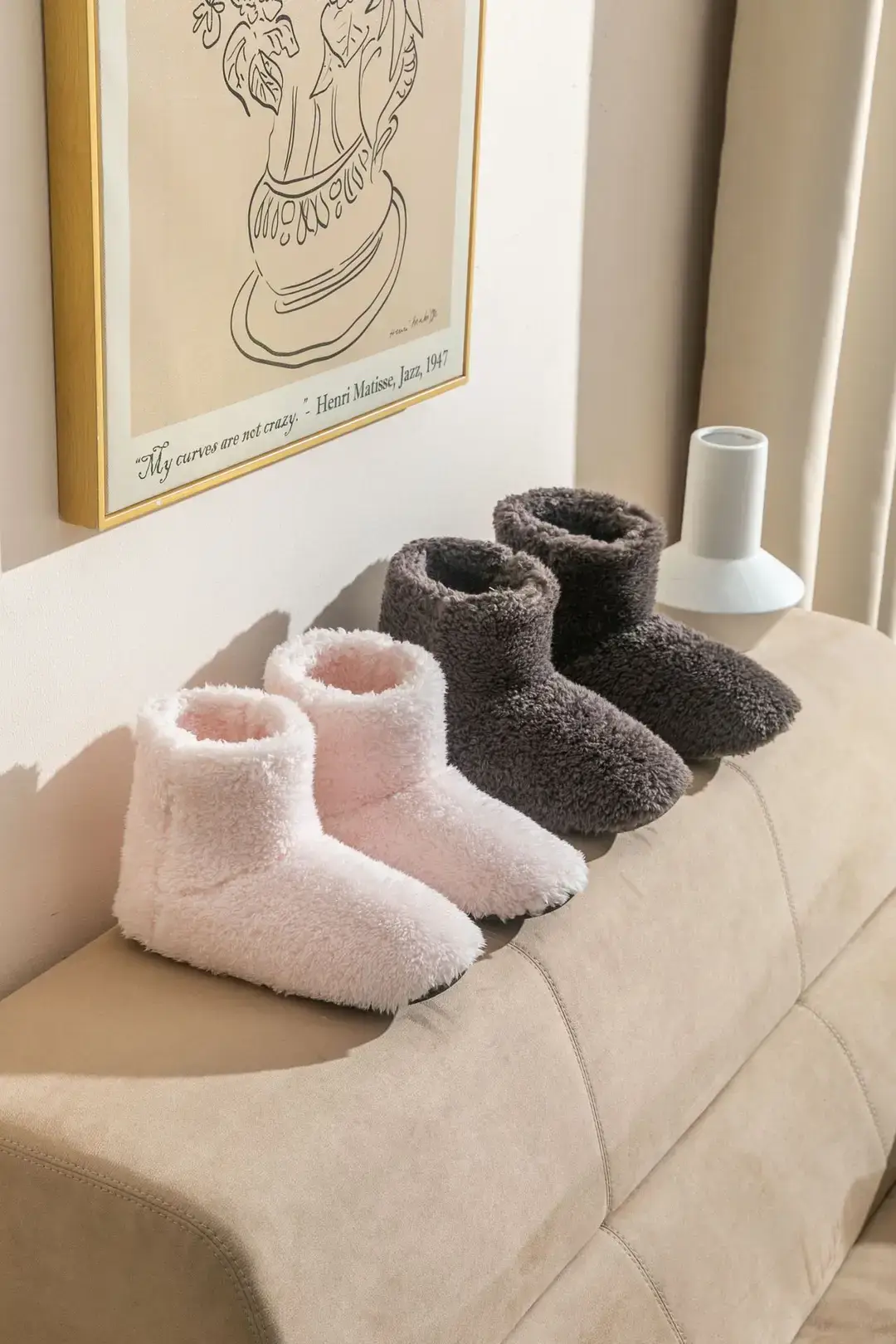 Amazon Hot Selling Slippers Hot Winter Couple's Home Indoor Couple's Moon Shoes Cotton Slippers Women's Black Sole — feature 9
