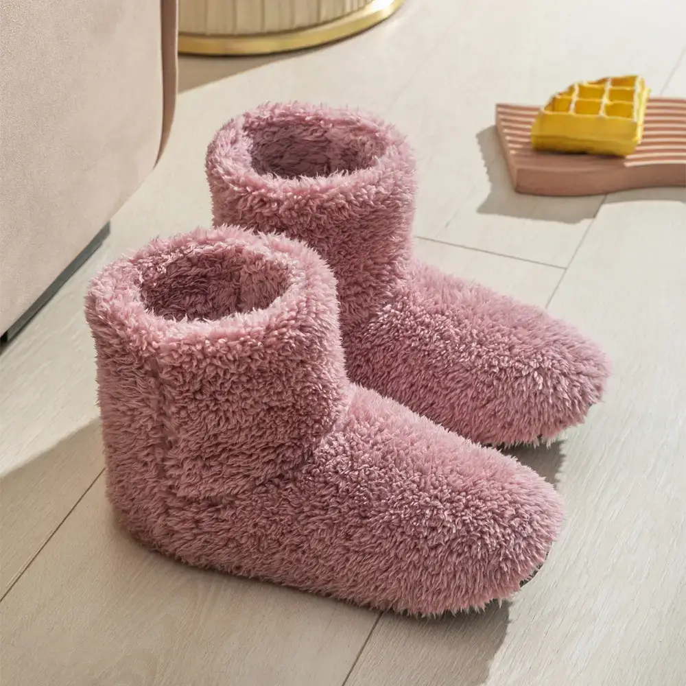Amazon Hot Selling Slippers Hot Winter Couple's Home Indoor Couple's Moon Shoes Cotton Slippers Women's Black Sole - Image 3