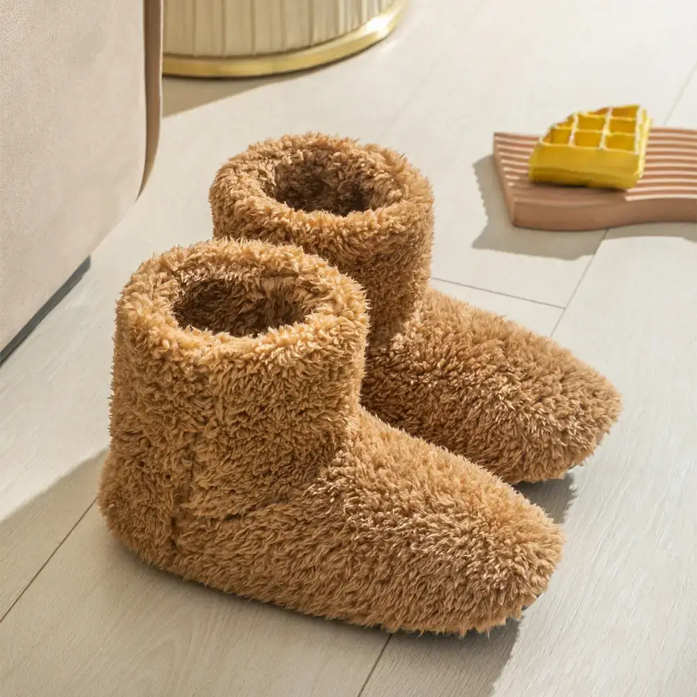 Amazon Hot Selling Slippers Hot Winter Couple's Home Indoor Couple's Moon Shoes Cotton Slippers Women's Black Sole - Image 7