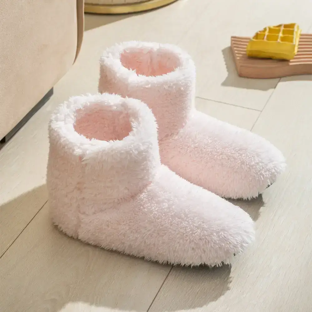 Amazon Hot Selling Slippers Hot Winter Couple's Home Indoor Couple's Moon Shoes Cotton Slippers Women's Black Sole - Image 9