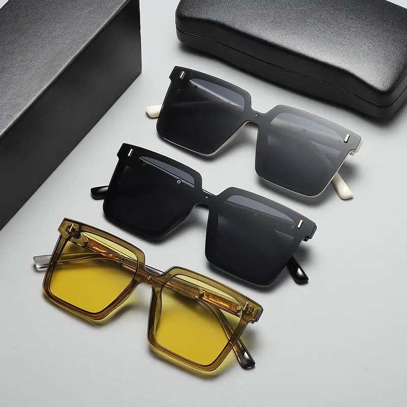Women Square Sunglasses Anti-UV Large Frame Face Cover - Image 7