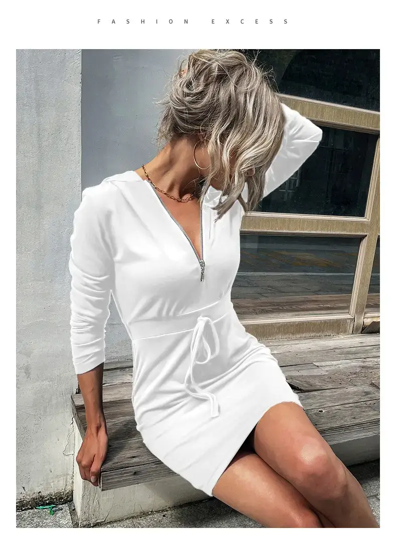 Red Velvet Cross-Border Hooded Skirt Dress for Women — feature 13