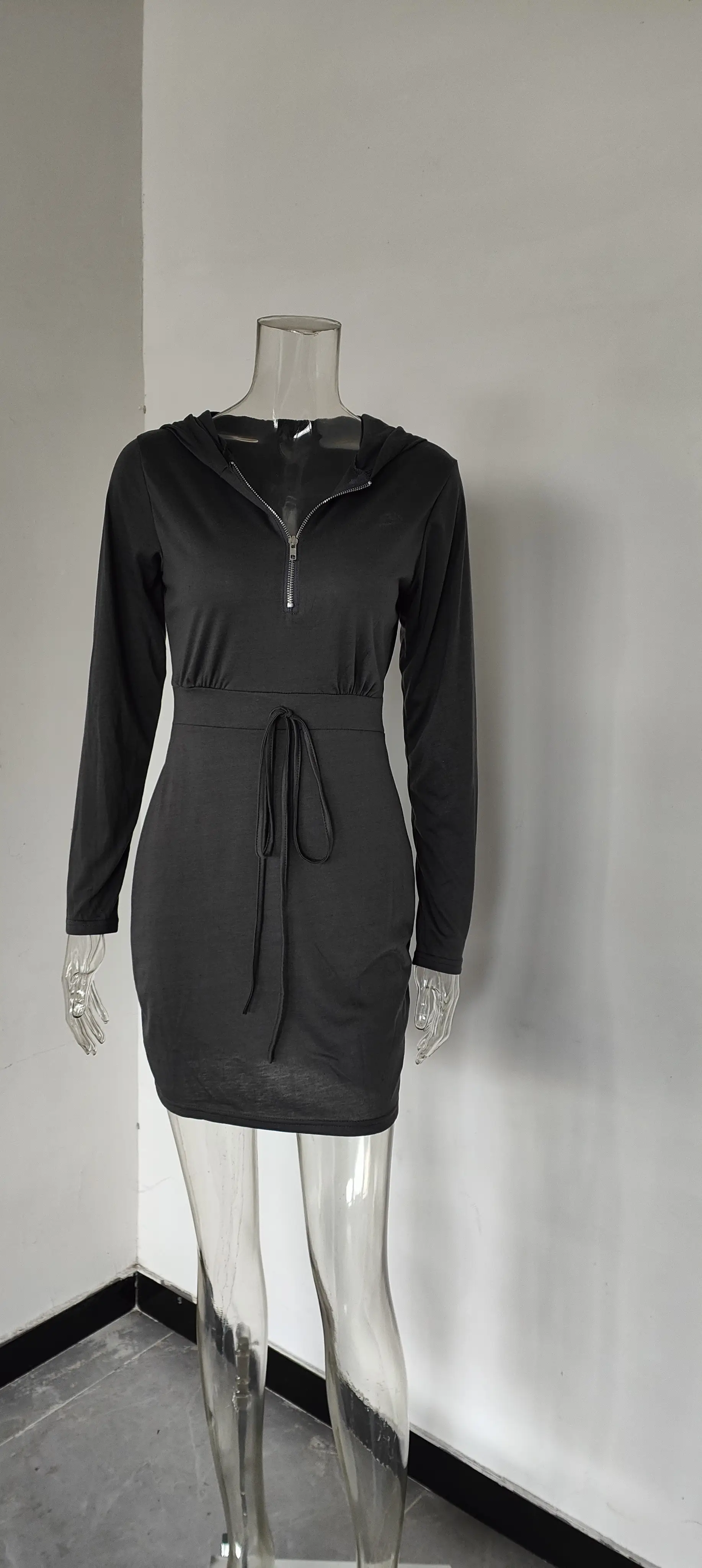 Red Velvet Cross-Border Hooded Skirt Dress for Women — feature 26