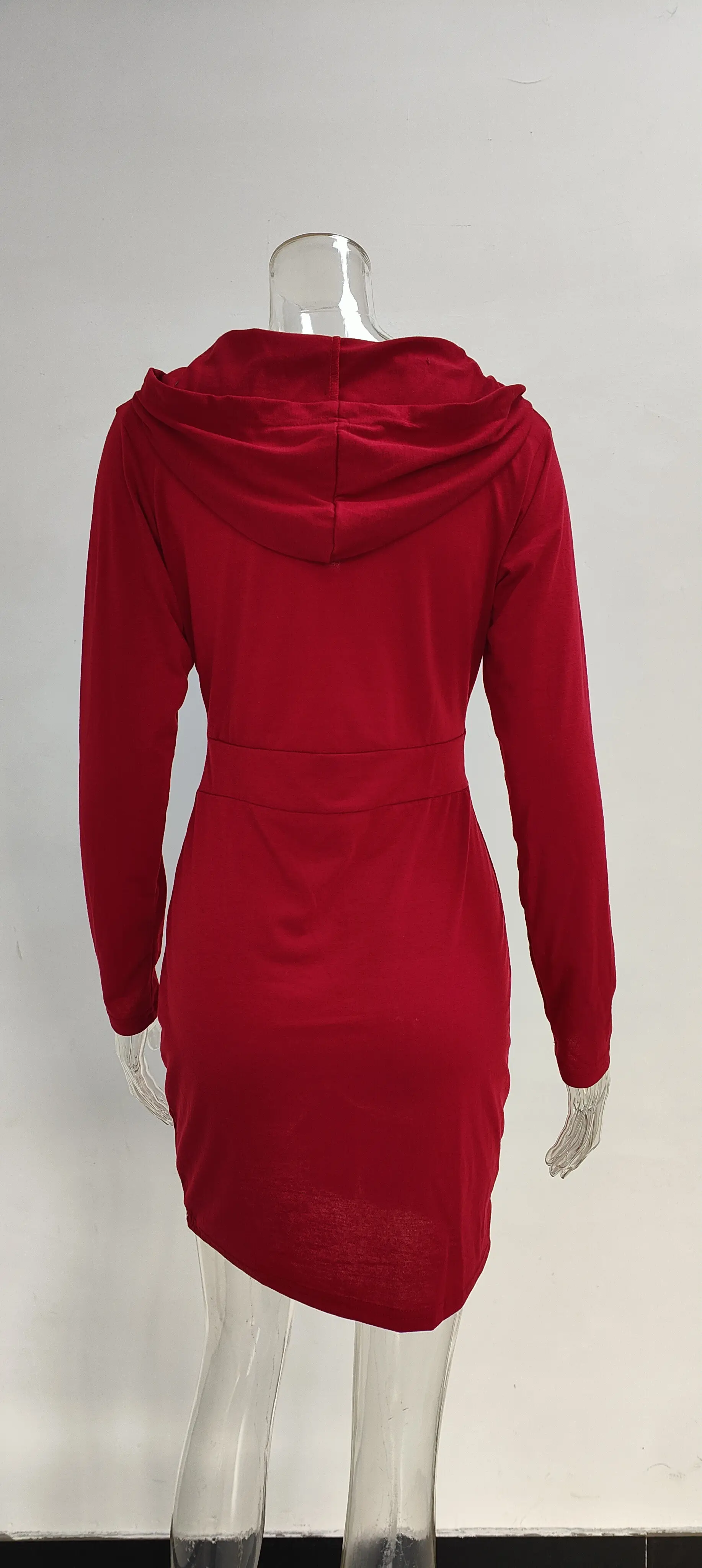 Red Velvet Cross-Border Hooded Skirt Dress for Women — feature 32