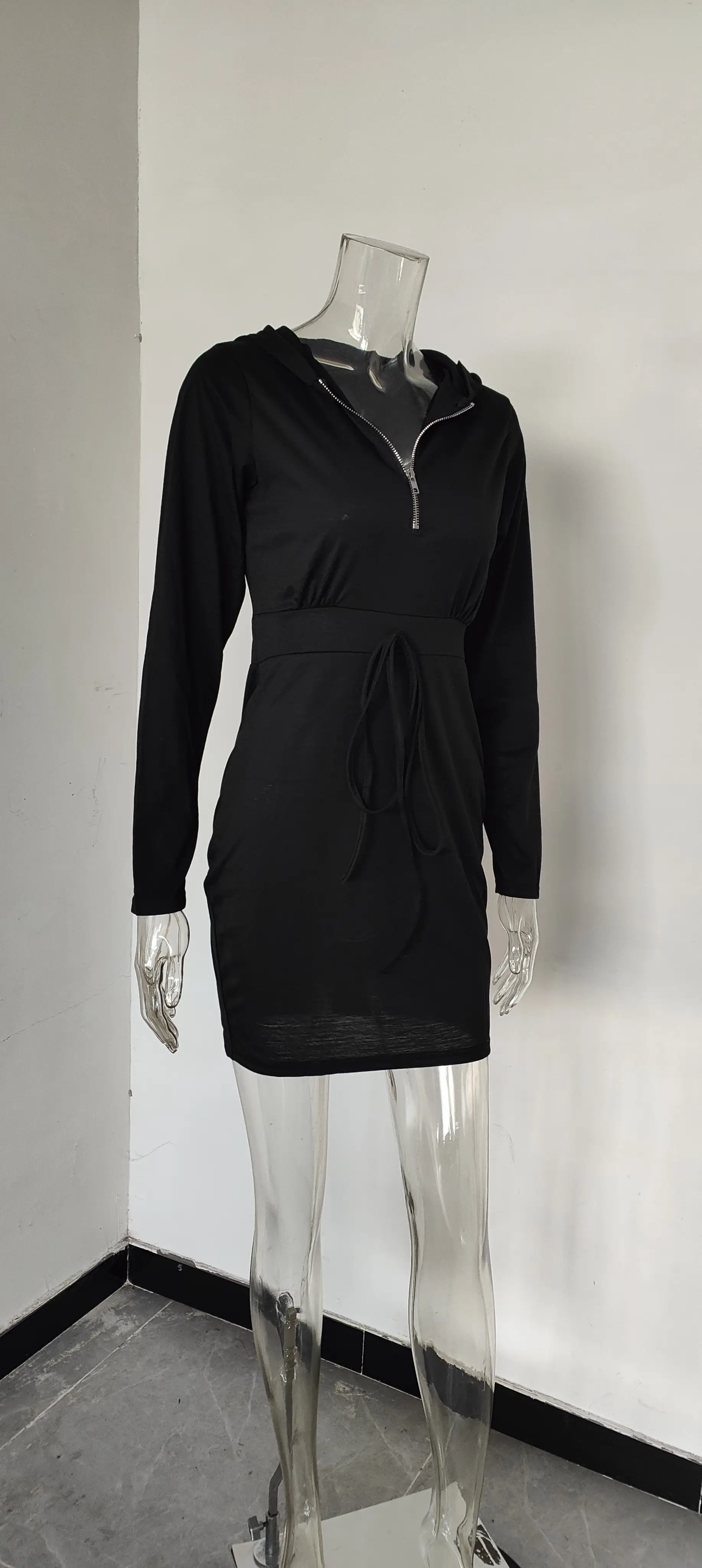 Red Velvet Cross-Border Hooded Skirt Dress for Women — feature 34