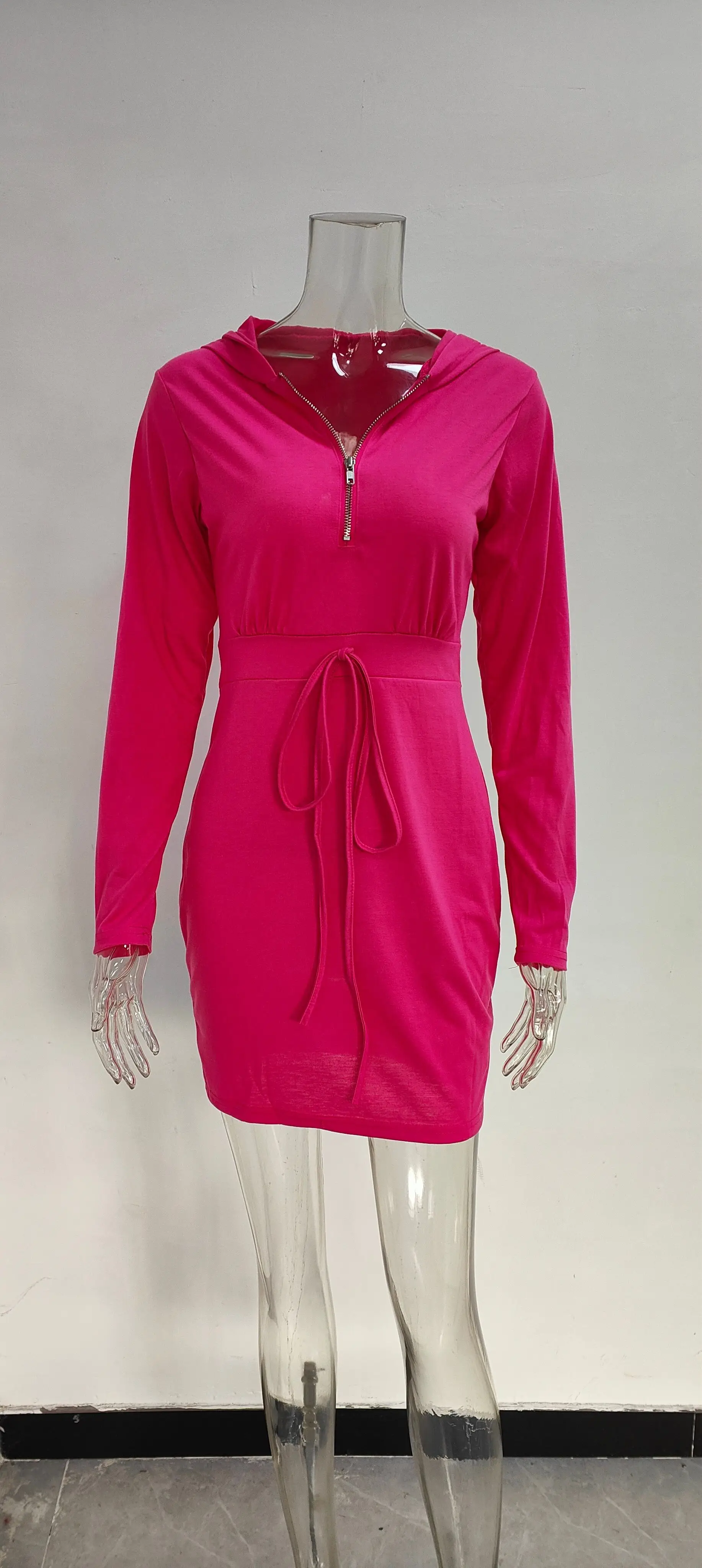 Red Velvet Cross-Border Hooded Skirt Dress for Women — feature 38