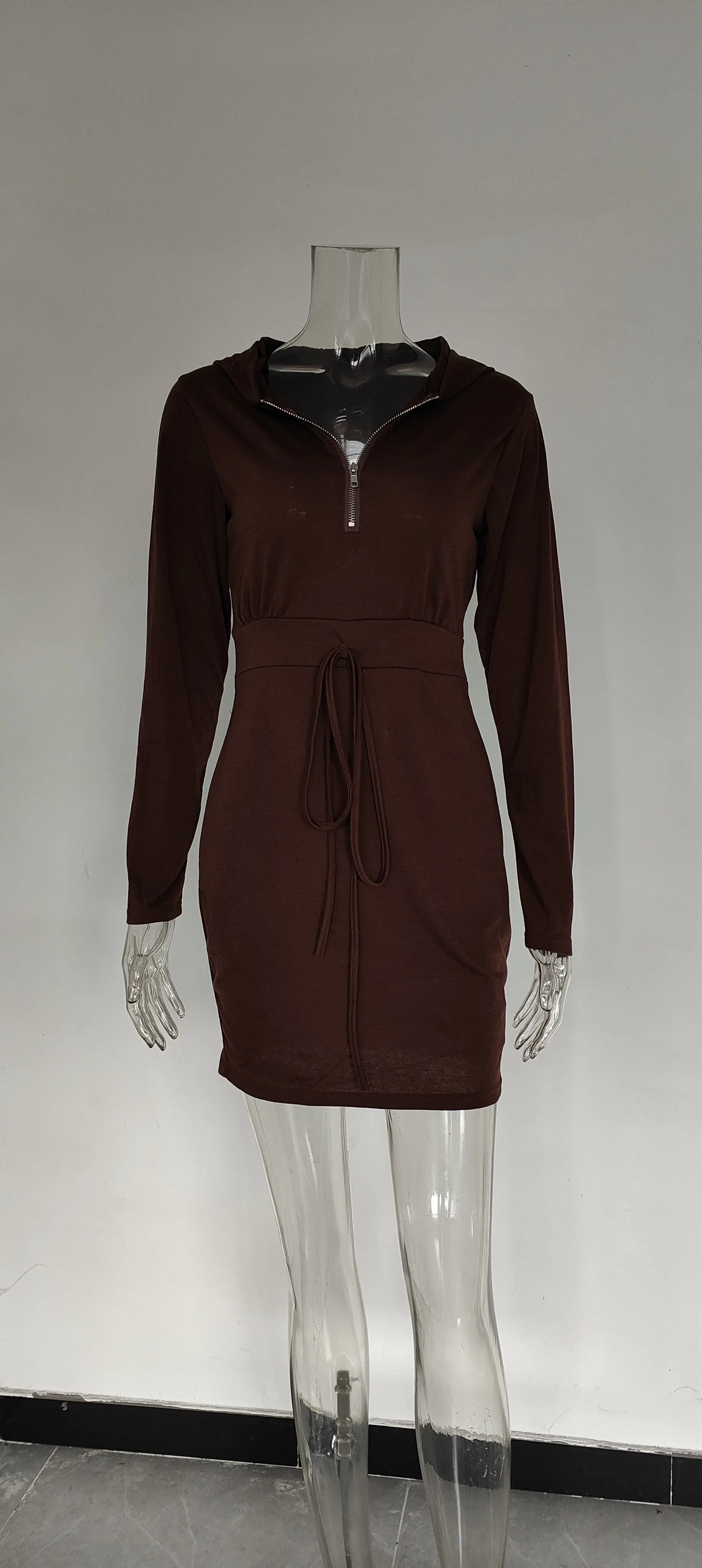 Red Velvet Cross-Border Hooded Skirt Dress for Women — feature 39