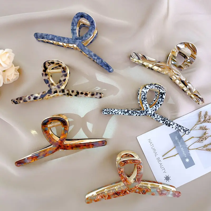 Korean Metal Shark Hair Clip Blue Patterned - Image 5