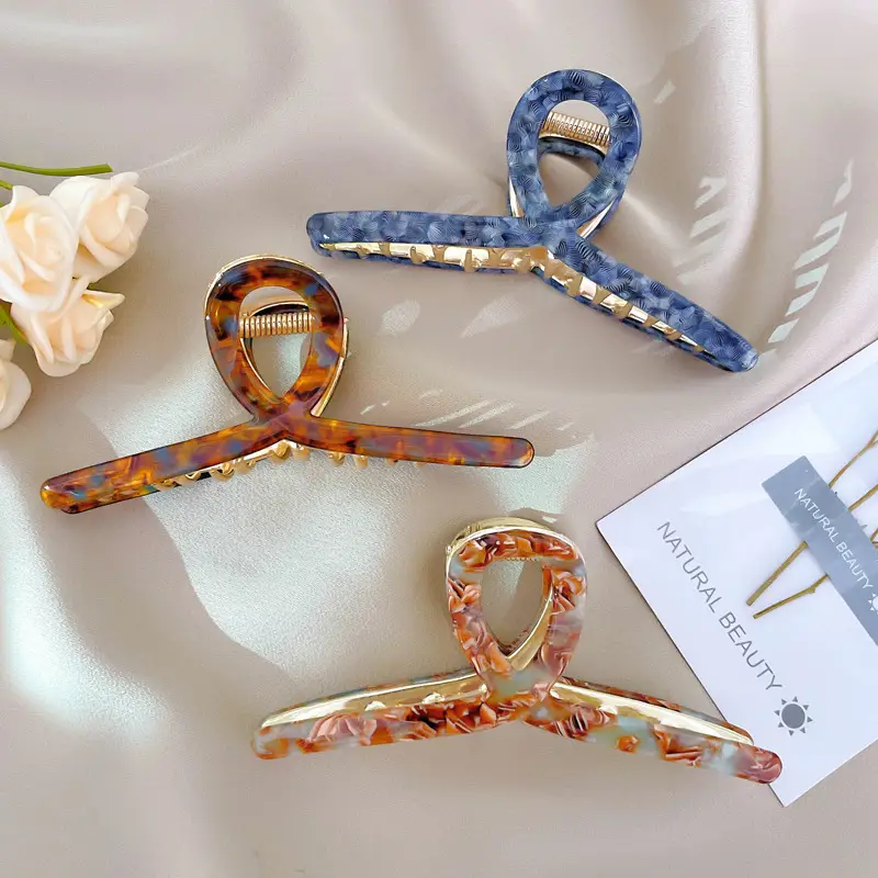 Korean Metal Shark Hair Clip Blue Patterned - Image 7