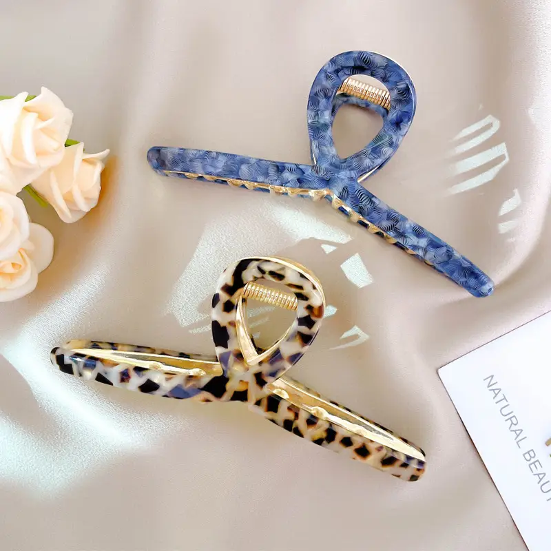 Korean Metal Shark Hair Clip Blue Patterned - Image 8