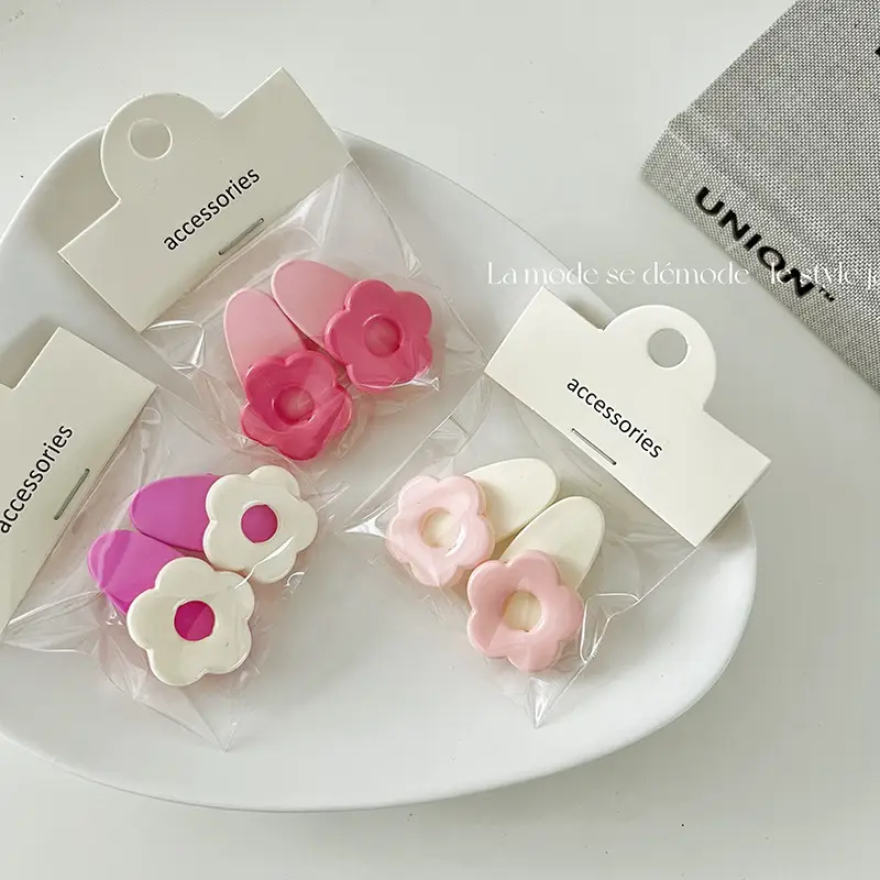 Pink Flower Hairpin for Women