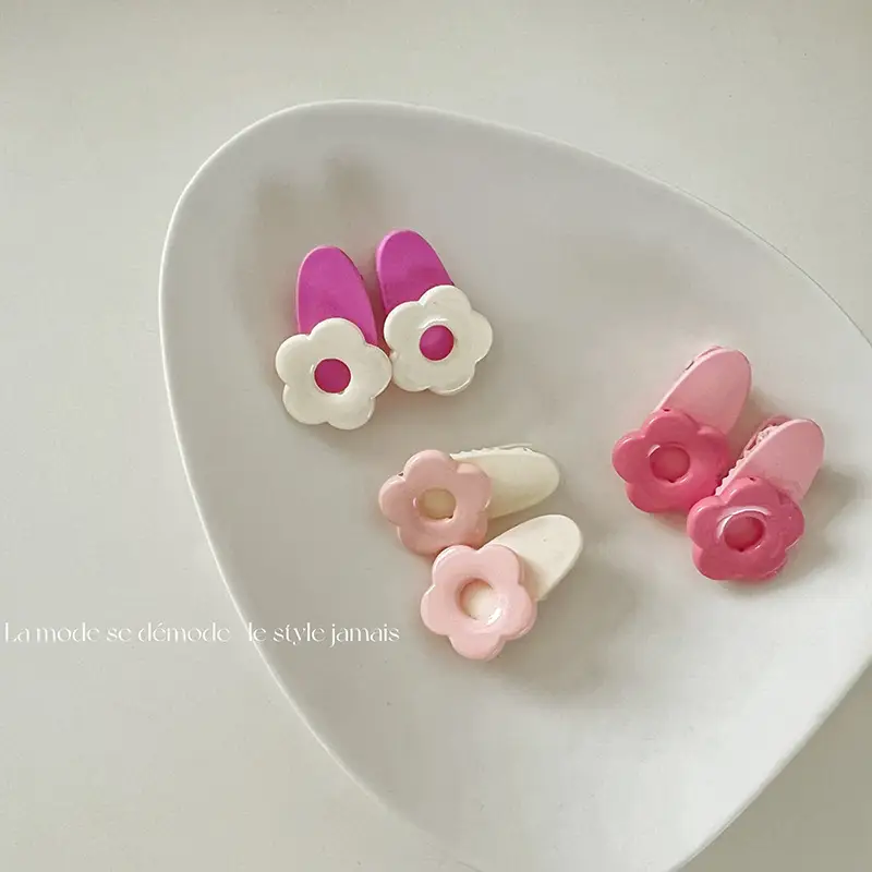 Pink Flower Hairpin for Women