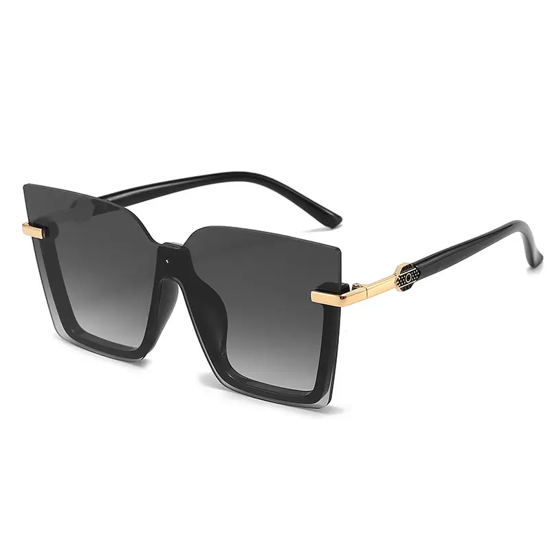 Women Rimless Multi-Color Sunglasses with Gold Accents - Image 5