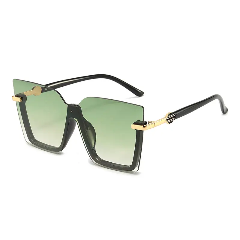 Women Rimless Multi-Color Sunglasses with Gold Accents - Image 7