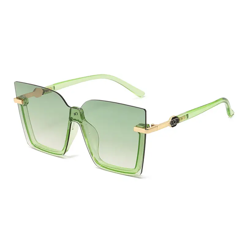 Women Rimless Multi-Color Sunglasses with Gold Accents - Image 8