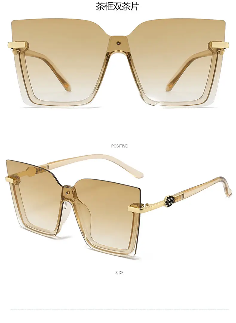 Women Rimless Multi-Color Sunglasses with Gold Accents β feature 10