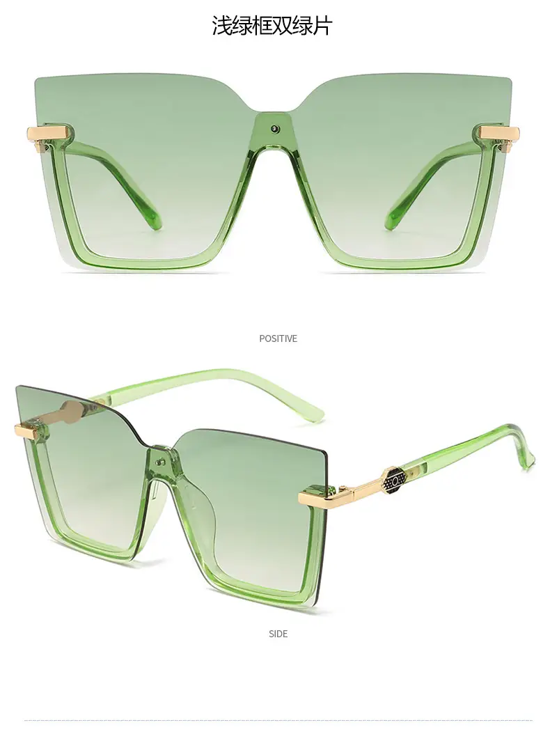Women Rimless Multi-Color Sunglasses with Gold Accents β feature 9