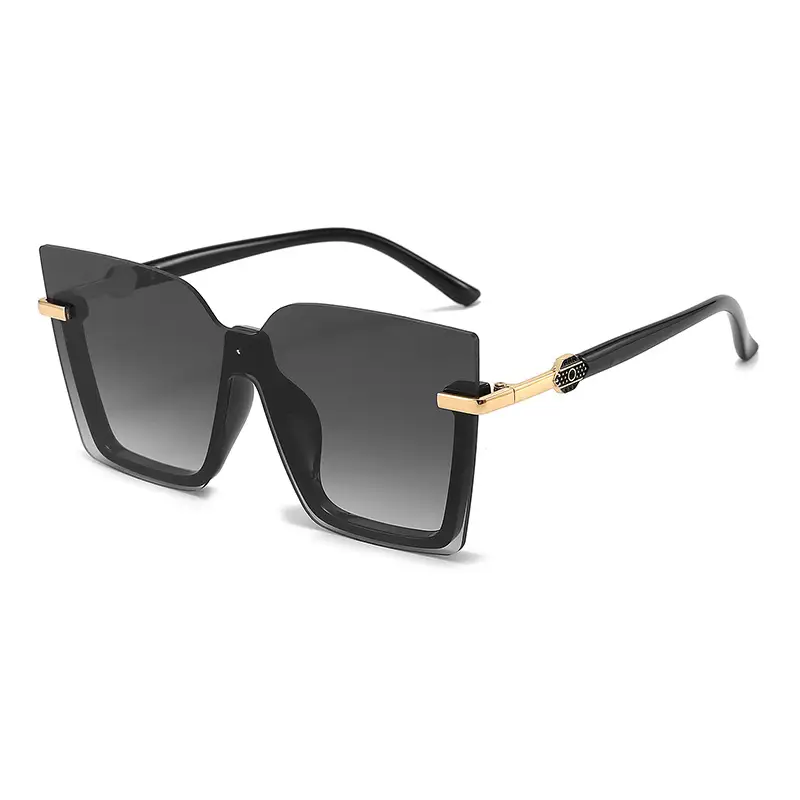 Women Rimless Multi-Color Sunglasses with Gold Accents