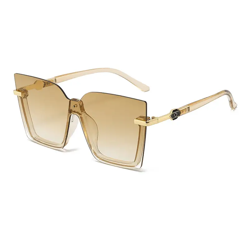 Women Rimless Multi-Color Sunglasses with Gold Accents - Image 2