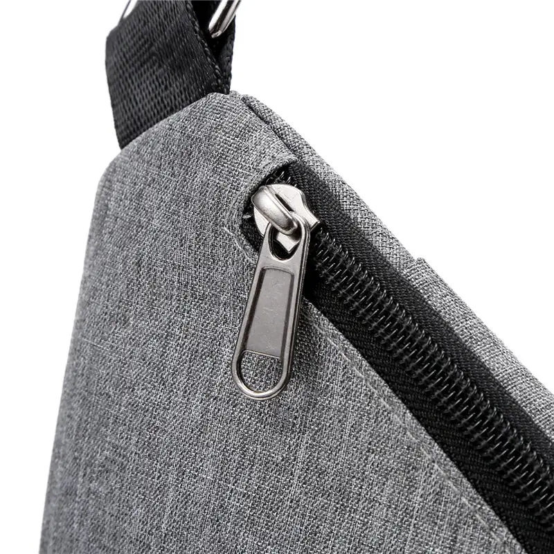 Men's Grey Mesh Shoulder Bag with Zip Closure - Image 5