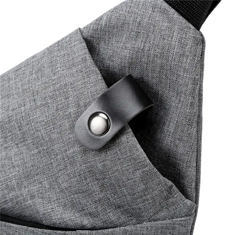 Men's Grey Mesh Shoulder Bag with Zip Closure - Image 6