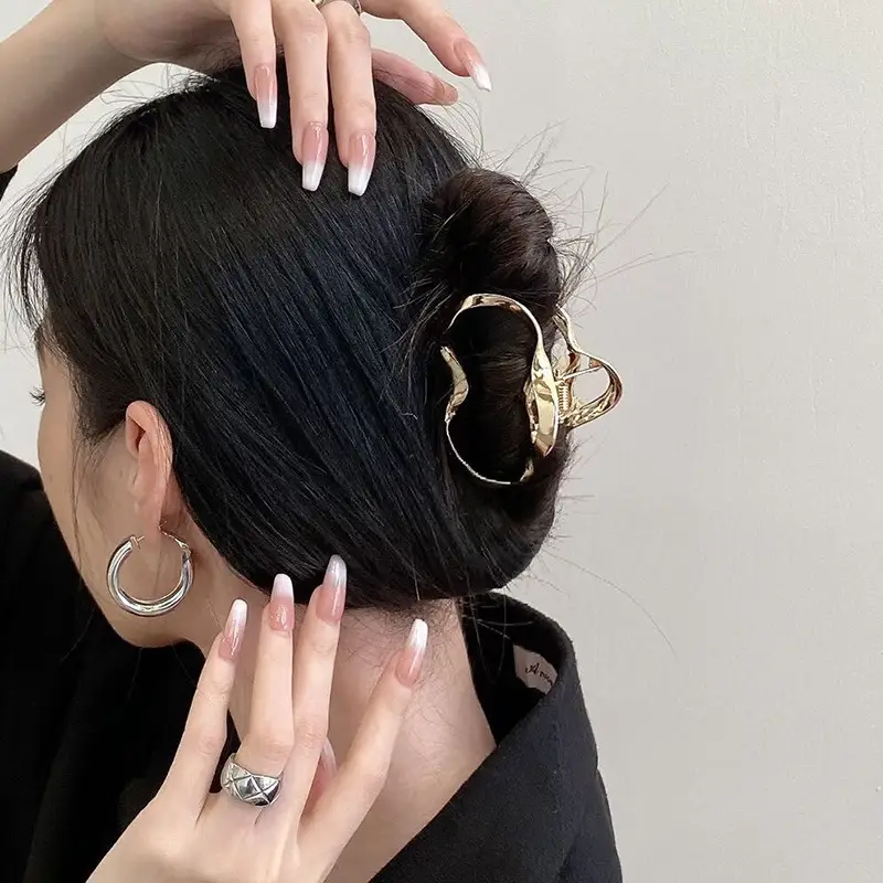 Geometric Irregular Metal Hairpin Women's Medium Size - Image 4