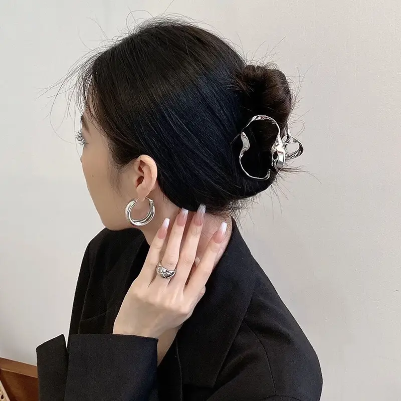 Geometric Irregular Metal Hairpin Women's Medium Size - Image 5