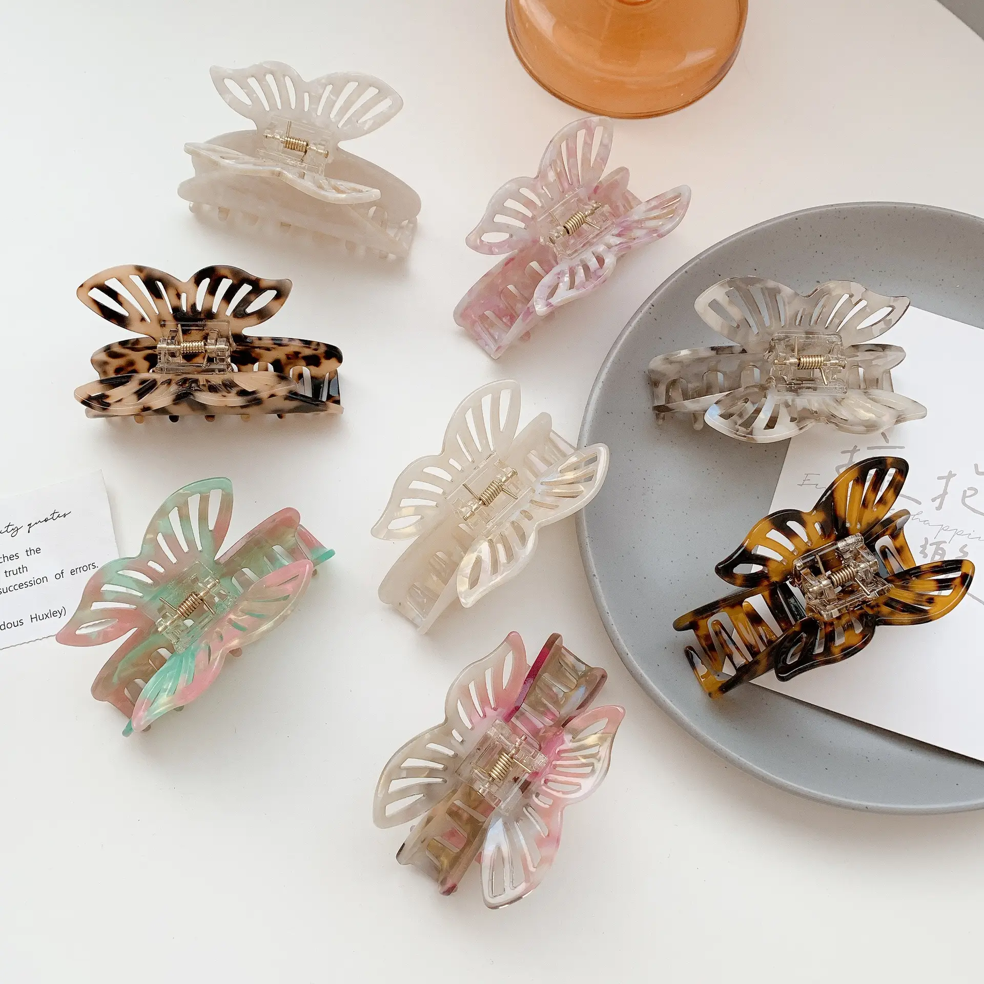 Creative Butterfly Hair Clip with Sweet Gradient Floral Design - Image 6