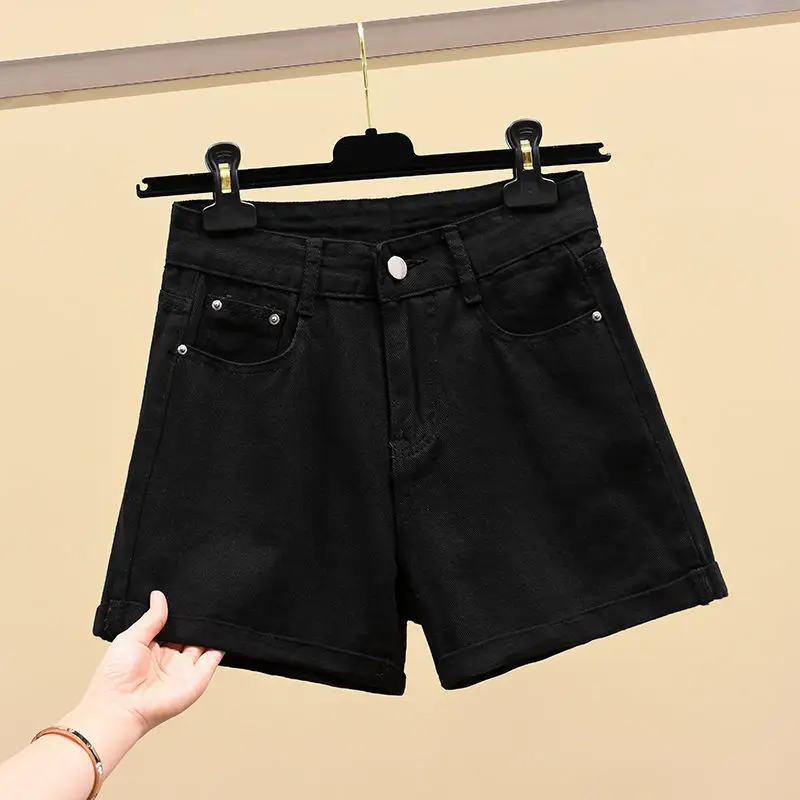 Black High Waist Denim Shorts Women 2022 Summer - Image 8