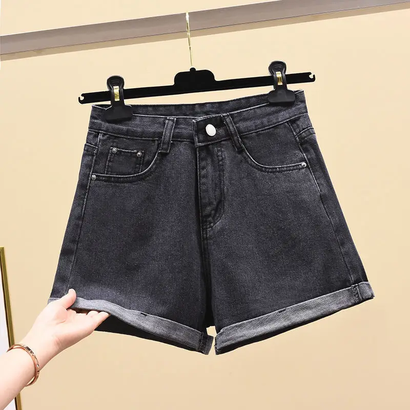 Black High Waist Denim Shorts Women 2022 Summer - Image 2