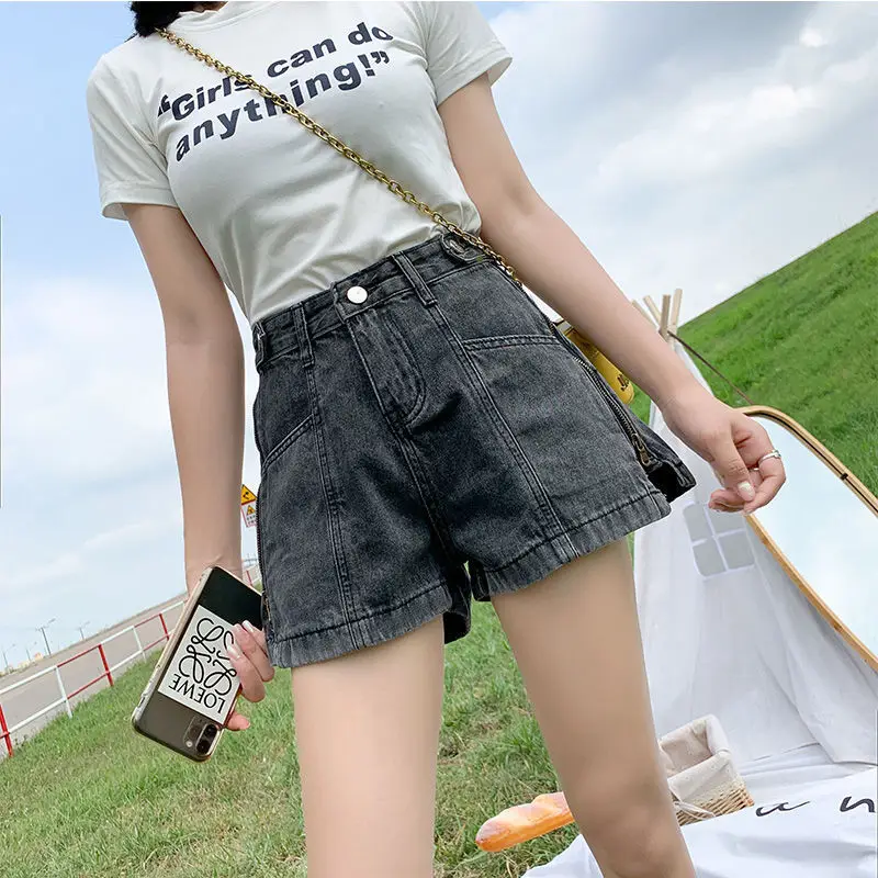 Denim Shorts Women High Waist Side Zipper 2022 - Image 3