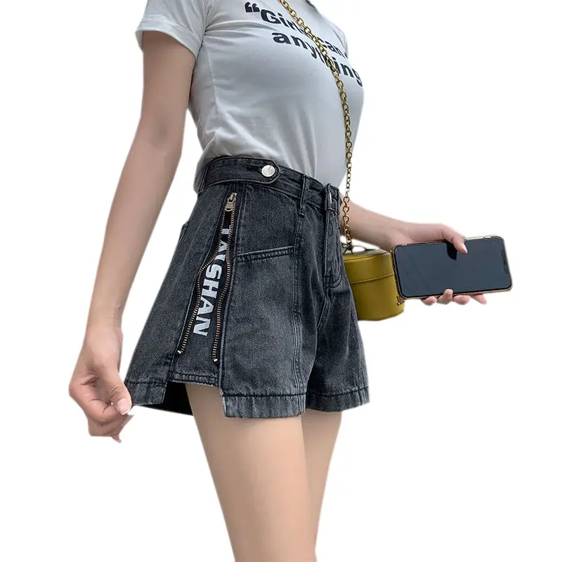 Denim Shorts Women High Waist Side Zipper 2022 - Image 6