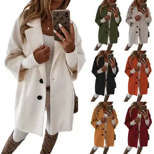 Women's Winter Corduroy Coat Green Lapel Woolen — feature 9