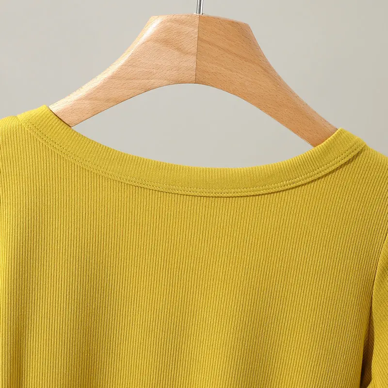 Women Cotton T-Shirt Summer 2024 Slim Fit Round Neck — feature 15