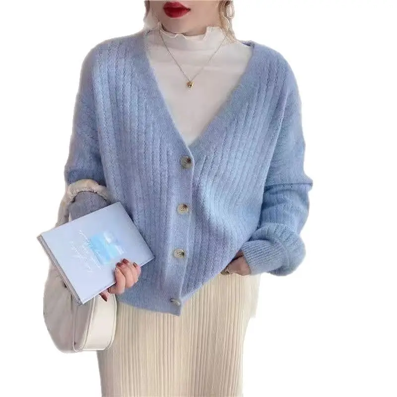 Women Knitted Cardigan 2025 Autumn Loose Long Sleeve - Image 7
