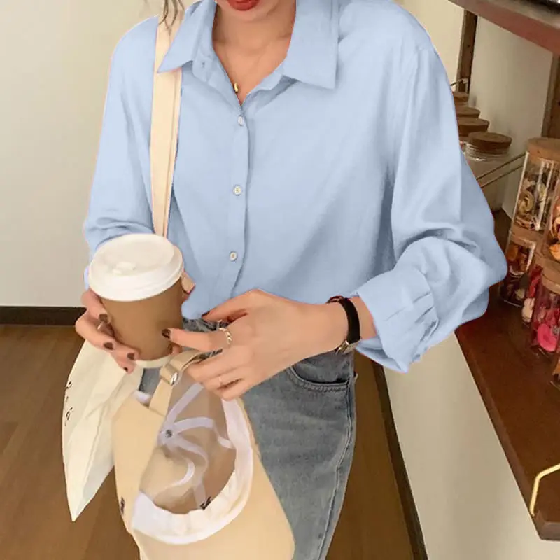 Girl Cream White Long Sleeve Shirt with Draping Pants — feature 13
