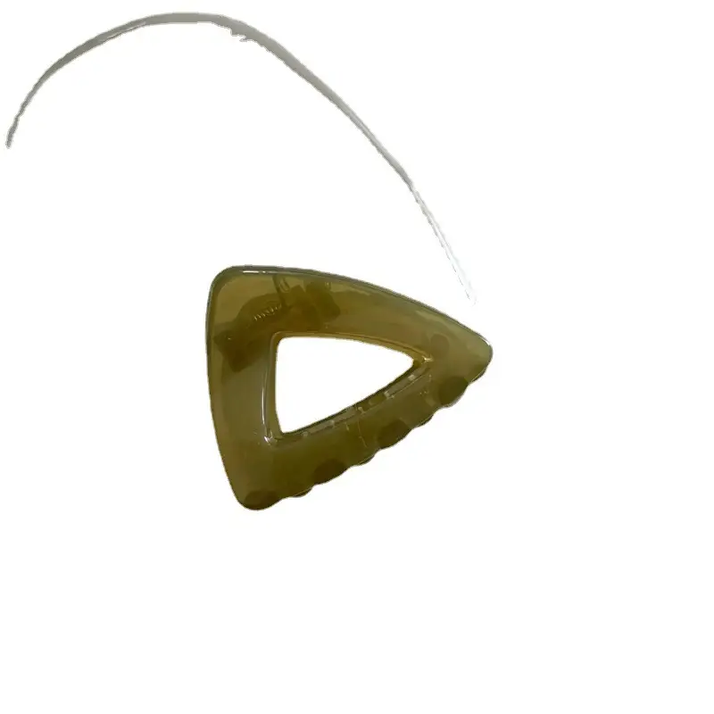 Green Transparent Triangle Hair Grab Clip for Kids